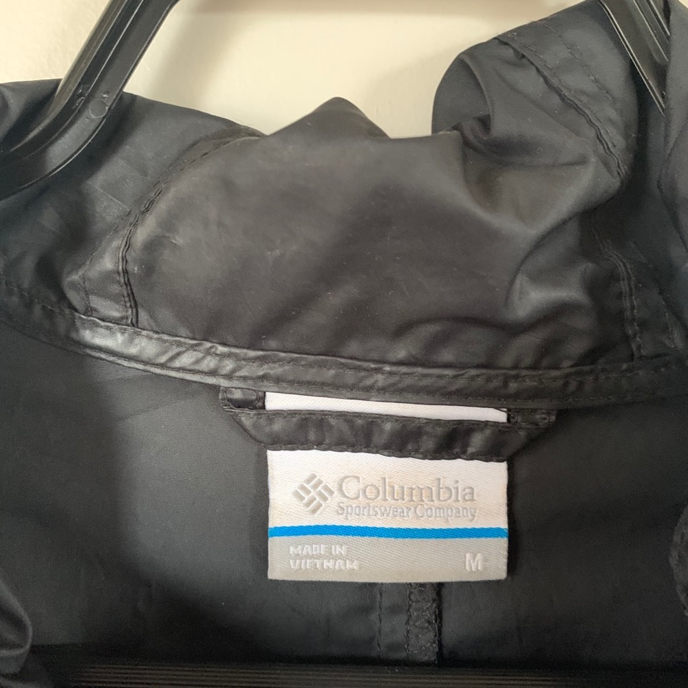 COLUMBIA / BLACK WINDBREAKER JACKET MID LENGTH - Picture 2 of 3